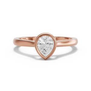 Image for Pear Classic Bezel Ring with Knife Edge Cathedral band