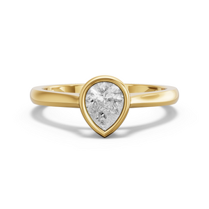Image for Pear Classic Bezel Ring with Knife Edge Cathedral band