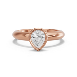 Image for Pear Classic Bezel Ring with Knife Edge Solitaire band