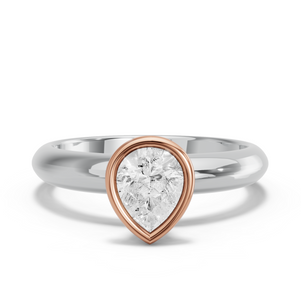 Image for Pear Classic Bezel Ring with Knife Edge Solitaire band