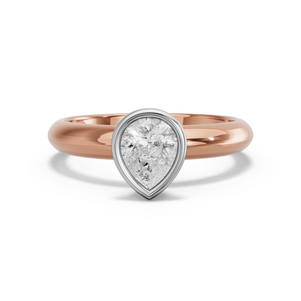 Image for Pear Classic Bezel Ring with Knife Edge Solitaire band