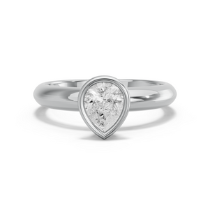 Image for Pear Classic Bezel Ring with Knife Edge Solitaire band