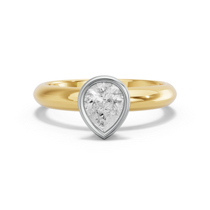 Image for Pear Classic Bezel Ring with Knife Edge Solitaire band