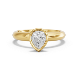 Image for Pear Classic Bezel Ring with Knife Edge Solitaire band