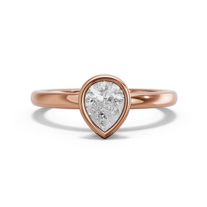 Image for Pear Classic Bezel Ring with Solitaire band in 18K Rose Gold