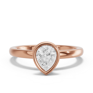 Image for Pear Classic Bezel Ring with Solitaire band