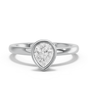 Image for Pear Classic Bezel Ring with Solitaire band