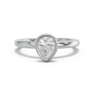 Image for Pear Classic Bezel Ring with Solitaire band