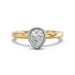 Image for Pear Classic Bezel Ring with Solitaire band