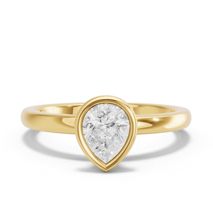 Image for Pear Classic Bezel Ring with Solitaire band