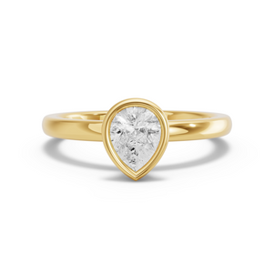 Image for Pear Classic Bezel Ring with Solitaire band