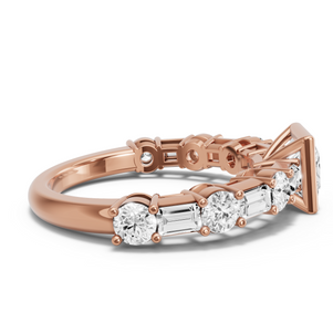 Image for Princess Classic Bezel Ring with Alternating Baguette band
