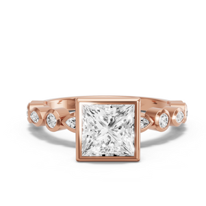 Image for Princess Classic Bezel Ring with Alternating Marquise band