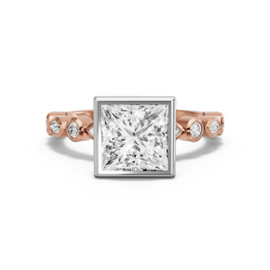 Image for Princess Classic Bezel Ring with Alternating Marquise band