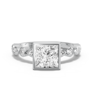 Image for Princess Classic Bezel Ring with Alternating Marquise band