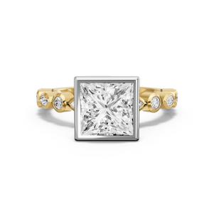 Image for Princess Classic Bezel Ring with Alternating Marquise band