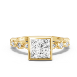 Image for Princess Classic Bezel Ring with Alternating Marquise band