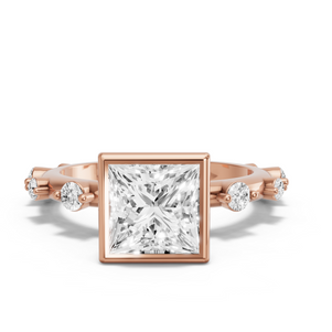 Image for Princess Classic Bezel Ring with Floating Station band