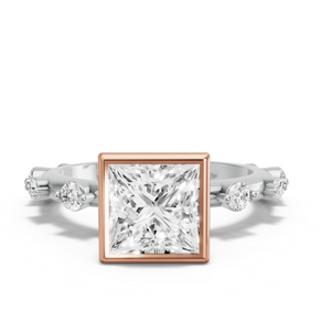 Image for Princess Classic Bezel Ring with Floating Station band