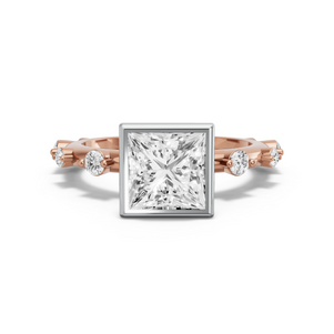 Image for Princess Classic Bezel Ring with Floating Station band