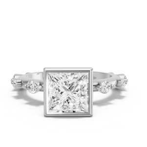 Image for Princess Classic Bezel Ring with Floating Station band