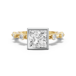 Image for Princess Classic Bezel Ring with Floating Station band