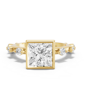Image for Princess Classic Bezel Ring with Floating Station band