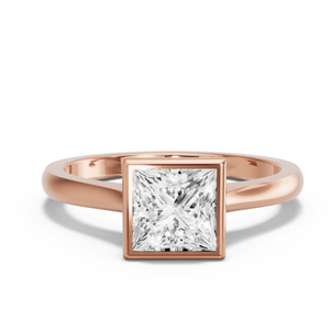 Image for Princess Classic Bezel Ring with Knife Edge Cathedral band