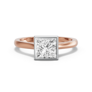 Image for Princess Classic Bezel Ring with Knife Edge Cathedral band