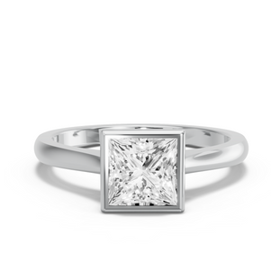Image for Princess Classic Bezel Ring with Knife Edge Cathedral band