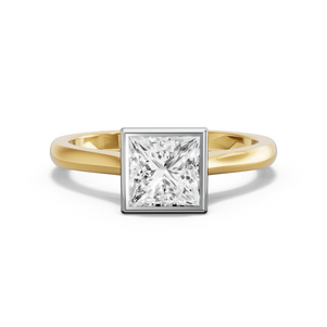 Image for Princess Classic Bezel Ring with Knife Edge Cathedral band