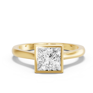 Image for Princess Classic Bezel Ring with Knife Edge Cathedral band