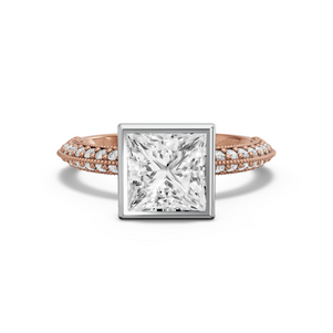 Image for Princess Classic Bezel Ring with Knife Edge Pave band