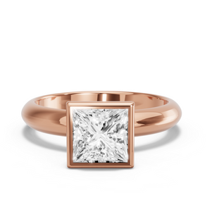 Image for Princess Classic Bezel Ring with Knife Edge Solitaire band