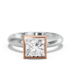 Image for Princess Classic Bezel Ring with Knife Edge Solitaire band