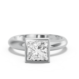 Image for Princess Classic Bezel Ring with Knife Edge Solitaire band
