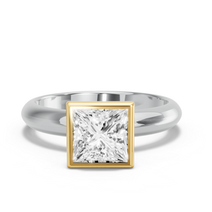 Image for Princess Classic Bezel Ring with Knife Edge Solitaire band