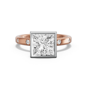 Image for Princess Classic Bezel Ring with Sleek Accent band