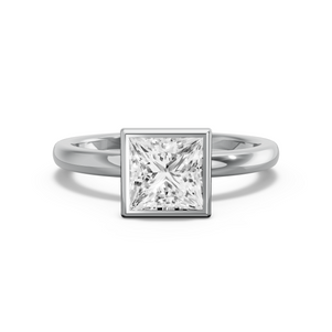 Image for Princess Classic Bezel Ring with Solitaire band in 10K Two Tone Rose Gold