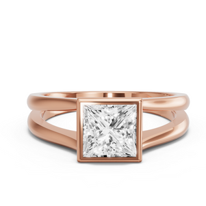 Image for Princess Classic Bezel Ring with Split Ring Solitaire band