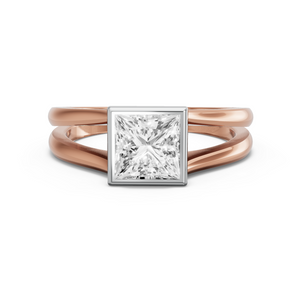 Image for Princess Classic Bezel Ring with Split Ring Solitaire band