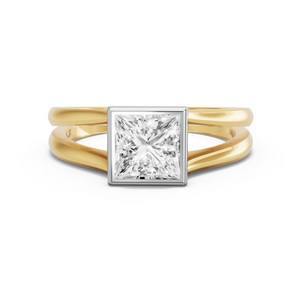 Image for Princess Classic Bezel Ring with Split Ring Solitaire band