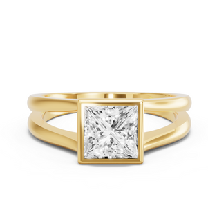 Image for Princess Classic Bezel Ring with Split Ring Solitaire band