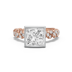 Image for Princess Classic Bezel Ring with Twist Pave band