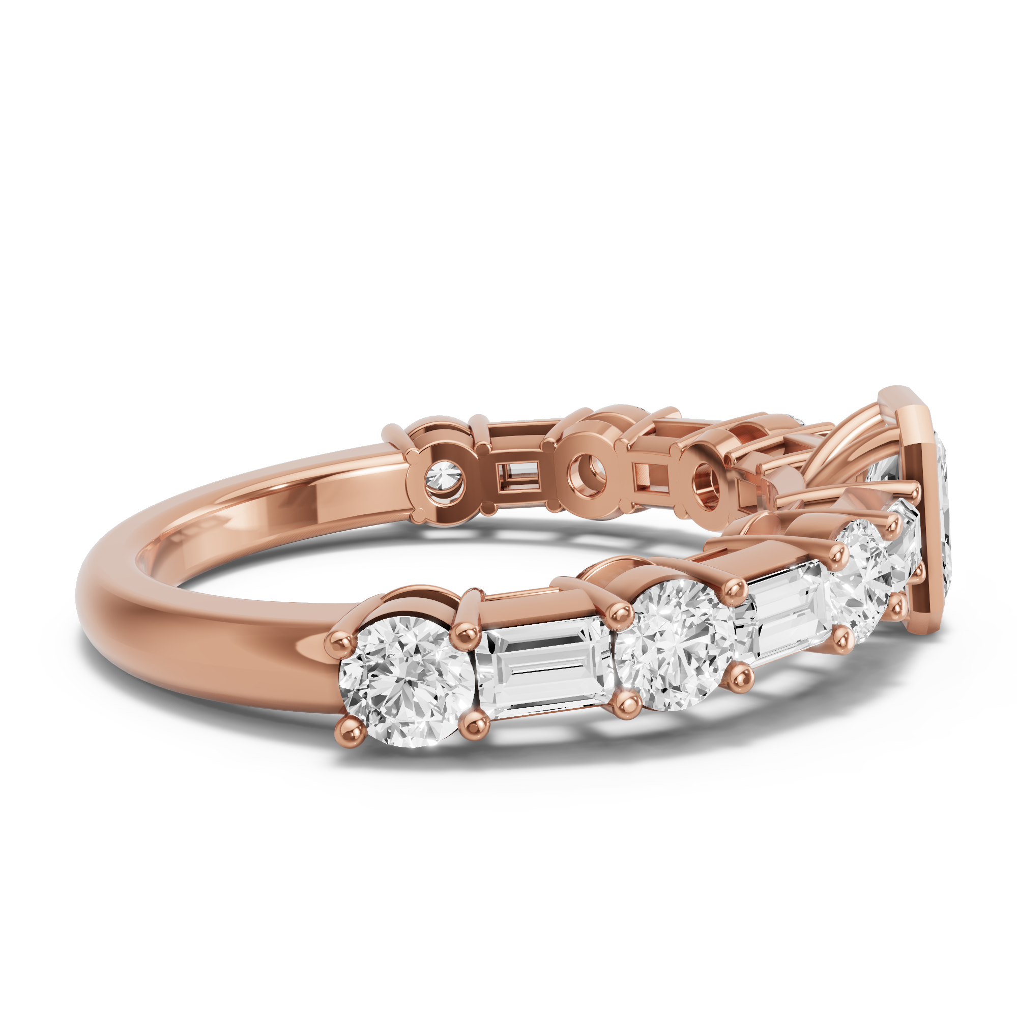 Image for Radiant Classic Bezel Ring with Alternating Baguette band