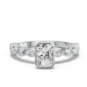 Image for Radiant Classic Bezel Ring with Alternating Marquise band