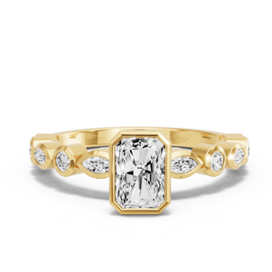 Image for Radiant Classic Bezel Ring with Alternating Marquise band