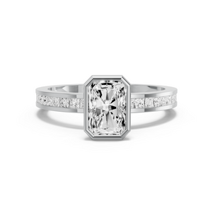 Image for Radiant Classic Bezel Ring with Channel band in 950 Platinum