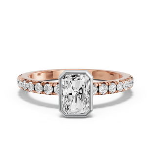 Image for Radiant Classic Bezel Ring with French Pave band