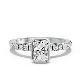 Image for Radiant Classic Bezel Ring with French Pave band